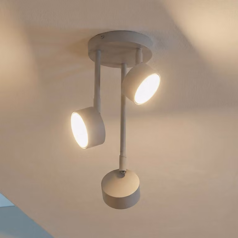 Faretto da soffitto Nemo, a 3 luci, grigio-beige, orientabile, GX53 Nemo SIGMA, dimmerabile, Crema / Ambra, Soggiorno / Sala da pranzo, Metallo, Moderno, Faretto