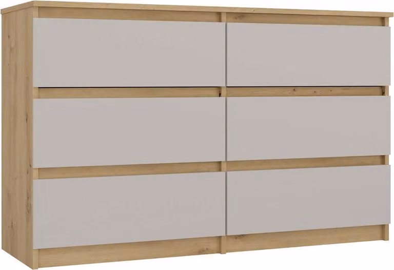 Moderna cassettiera MALWA M6 con 6 cassetti – resistente ai graffi e durevole | Colore: rovere tradizionale &