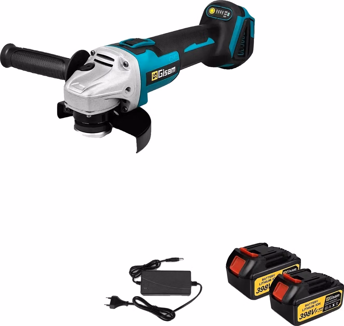 Smerigliatrice angolare, motore brushless, diametro del disco 125 mm, 2 pacchi batteria