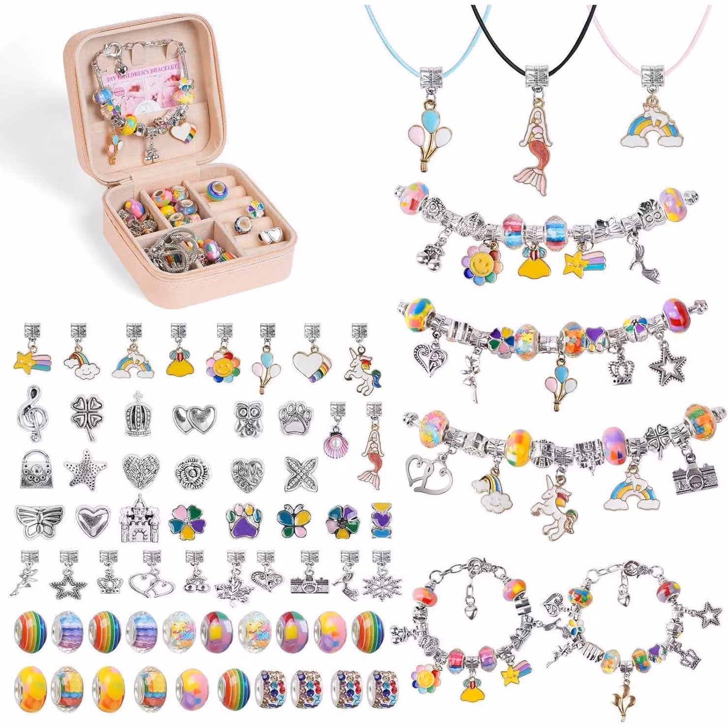 Kit per creare braccialetti, adatto a bambine dai 6 ai 12 anni, ideale come calendario dell'Avvento, con colori vivaci