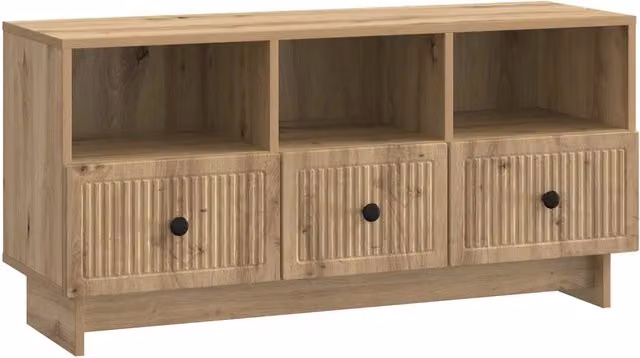 Credenza per TV moderna in legno Rovere marrone con cassetto L: 102 cm, P: 34,5 cm, H: 50 cm