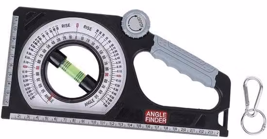 Misuratore digitale di inclinazione - Strumento multifunzione in legno - Inclinometro tecnico - Materiale plastico resistente all'usura - Regolazione precisa tramite pulsanti - Inclinometro ad alta precisione