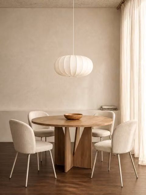 Tavolo da pranzo rotondo in legno di pino massiccio Kenay Home, colore marrone, Diametro: 120 cm
