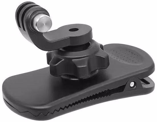 Adatto alle action cam, nero, attacco a clip per zaino con rotazione a 360°, per GoPro Hero, Session, DJI Osmo Action
