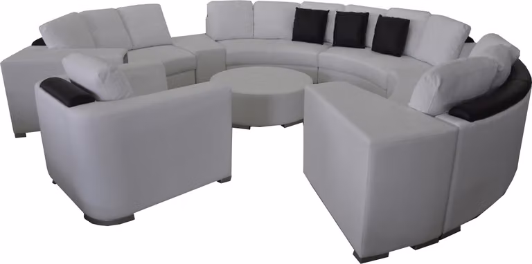 Runde Eck Sofa Couch XXL Big Rund Couchen Wohnlandschaft U-Form Rund Polster