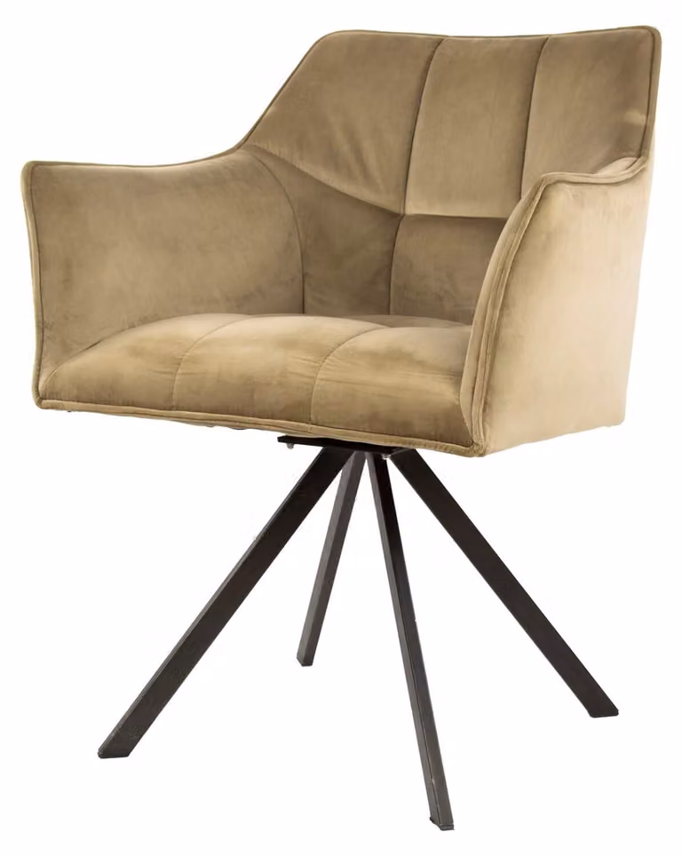 Sedia da pranzo FURNLUX Raster Champagne e Nero 63 cm / Colore principale: beige / Dimensioni: 63 x 81 x 60 cm