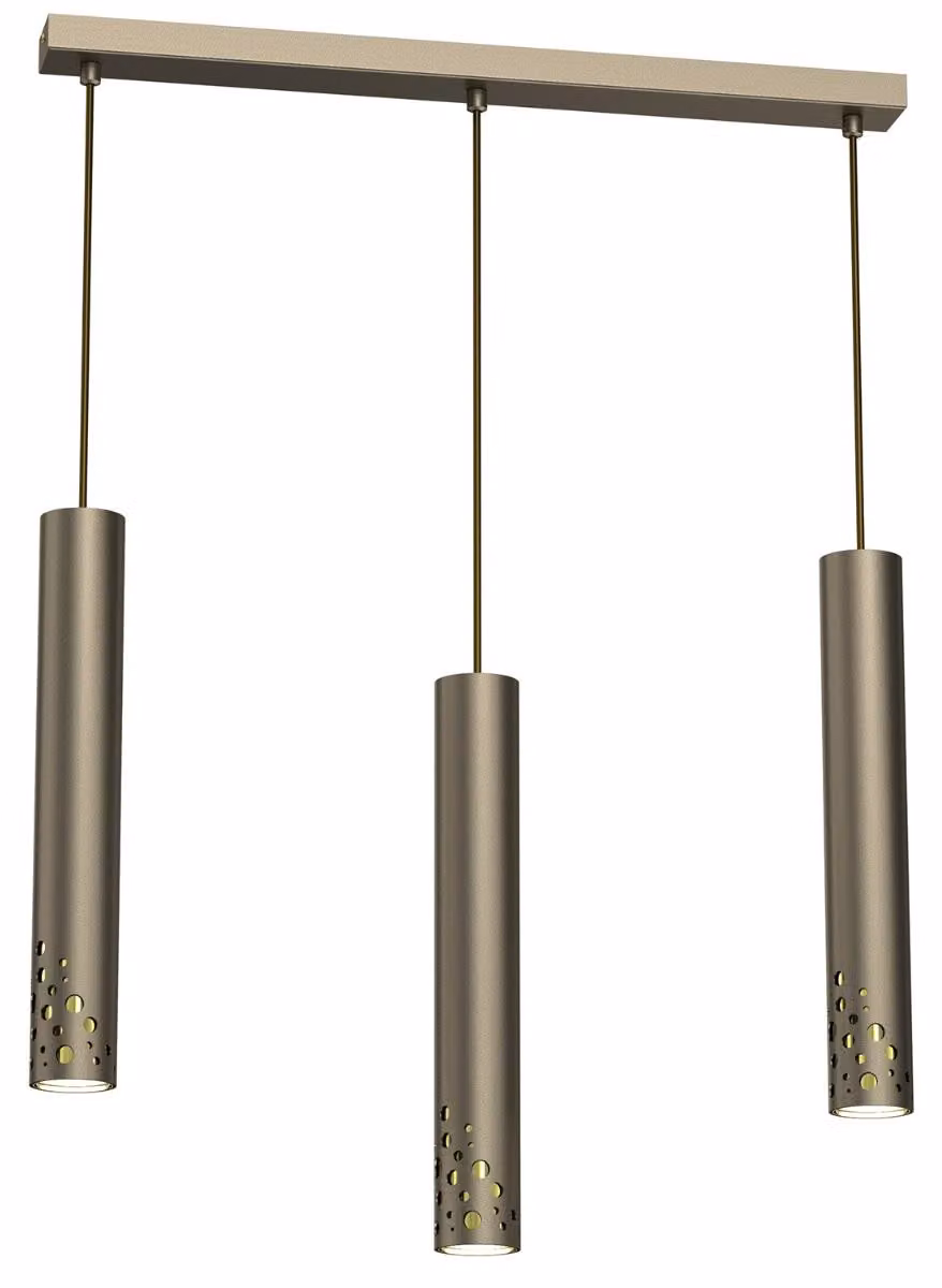 Lampada a sospensione Altro Buble, titanio oro lucido, 3xGU10x8W, metallo, dimensioni: 120x60x5,5 cm, IP20, Luminex