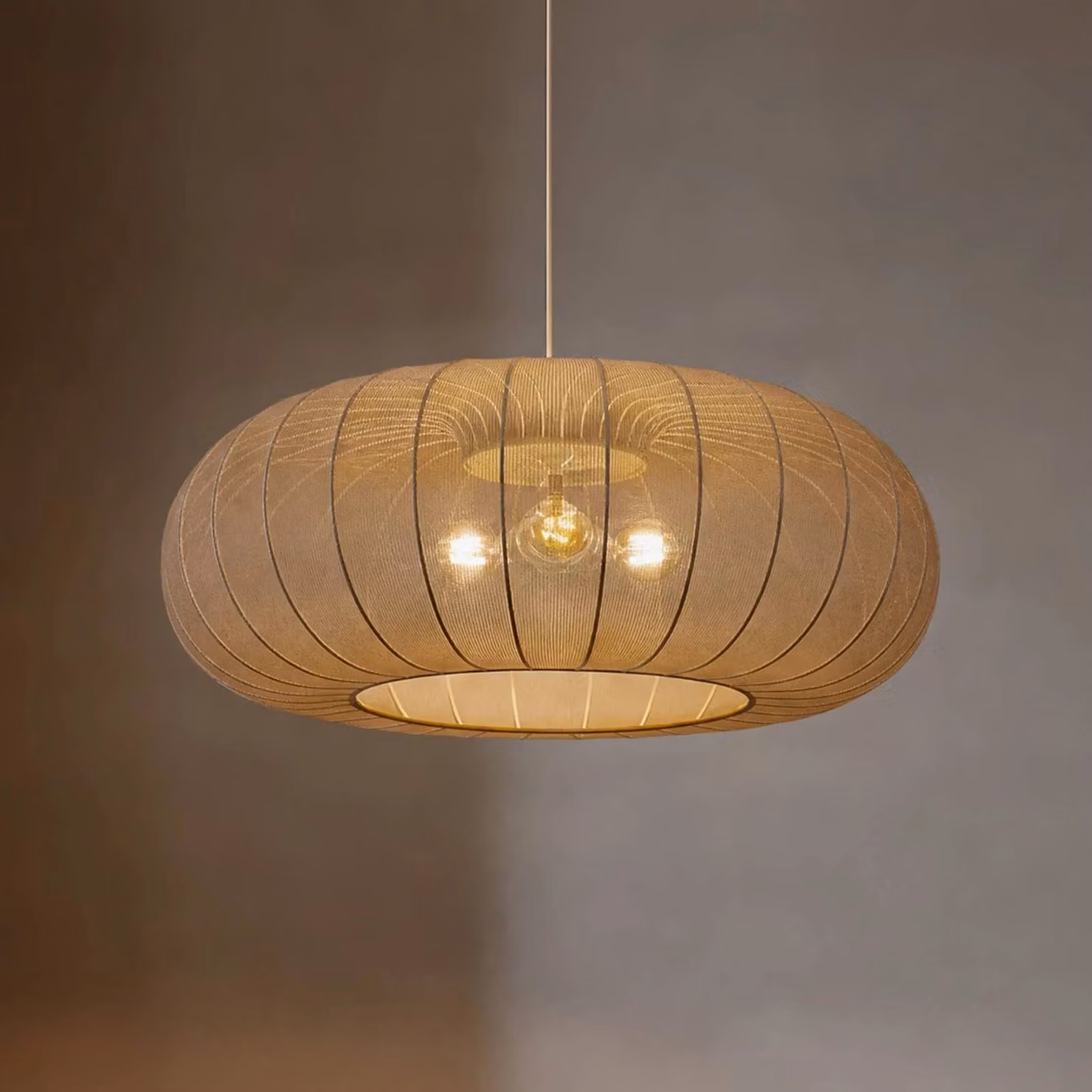 Lampada a sospensione Helin Lindby, dimmerabile, Marrone / Ruggine, Soggiorno / Sala da pranzo, Tessuto / Stoffa / Seta, Scandinavo, Lampada a sospensione