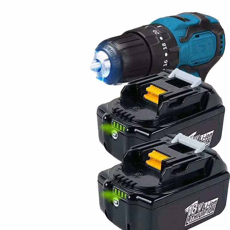 Batteria agli ioni di litio da 18 V compatibile con Makita, capacità 5500 mAh, ricaricabile e compatibile con BL1830/BL1850/BL1860B, colore oro