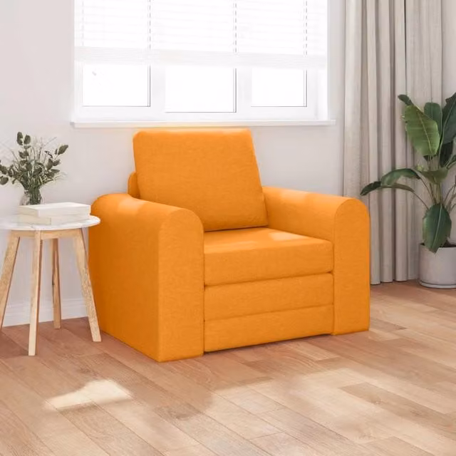 Divano letto vidaXL giallo con struttura in metallo e tessuto, L: 98 cm, P: 71 cm, H: 83 cm