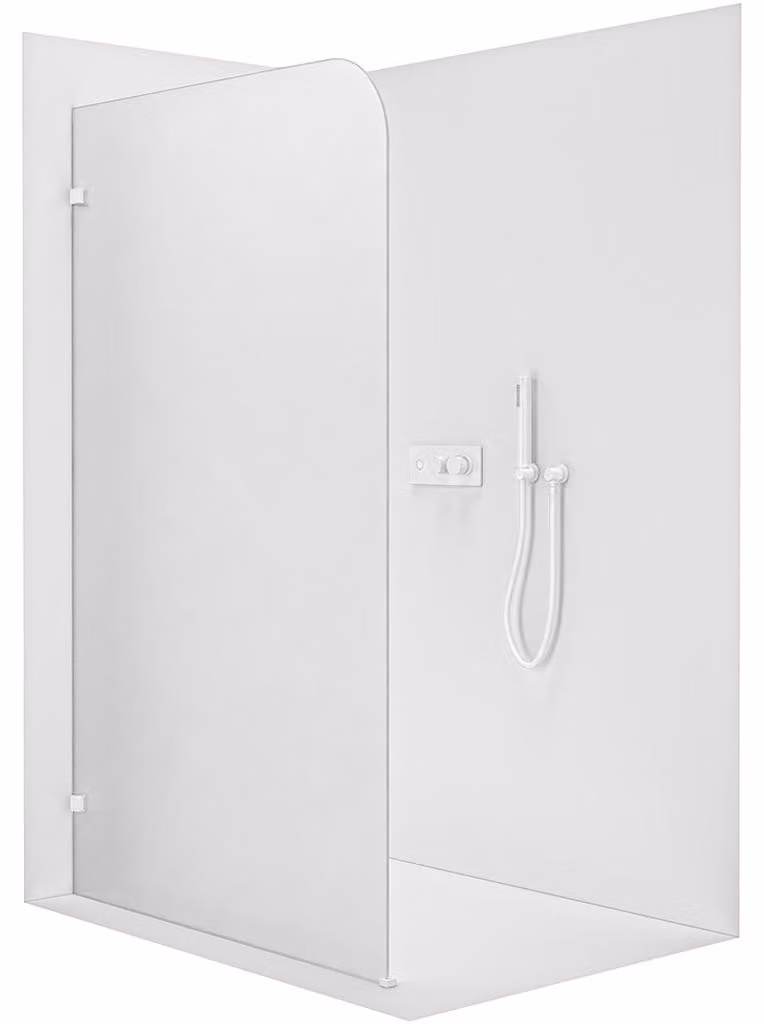 CERANO - Box doccia Walk-in Orbis - Versione sinistra - 8 mm - bianco opaco, vetro smerigliato - 70x200 cm