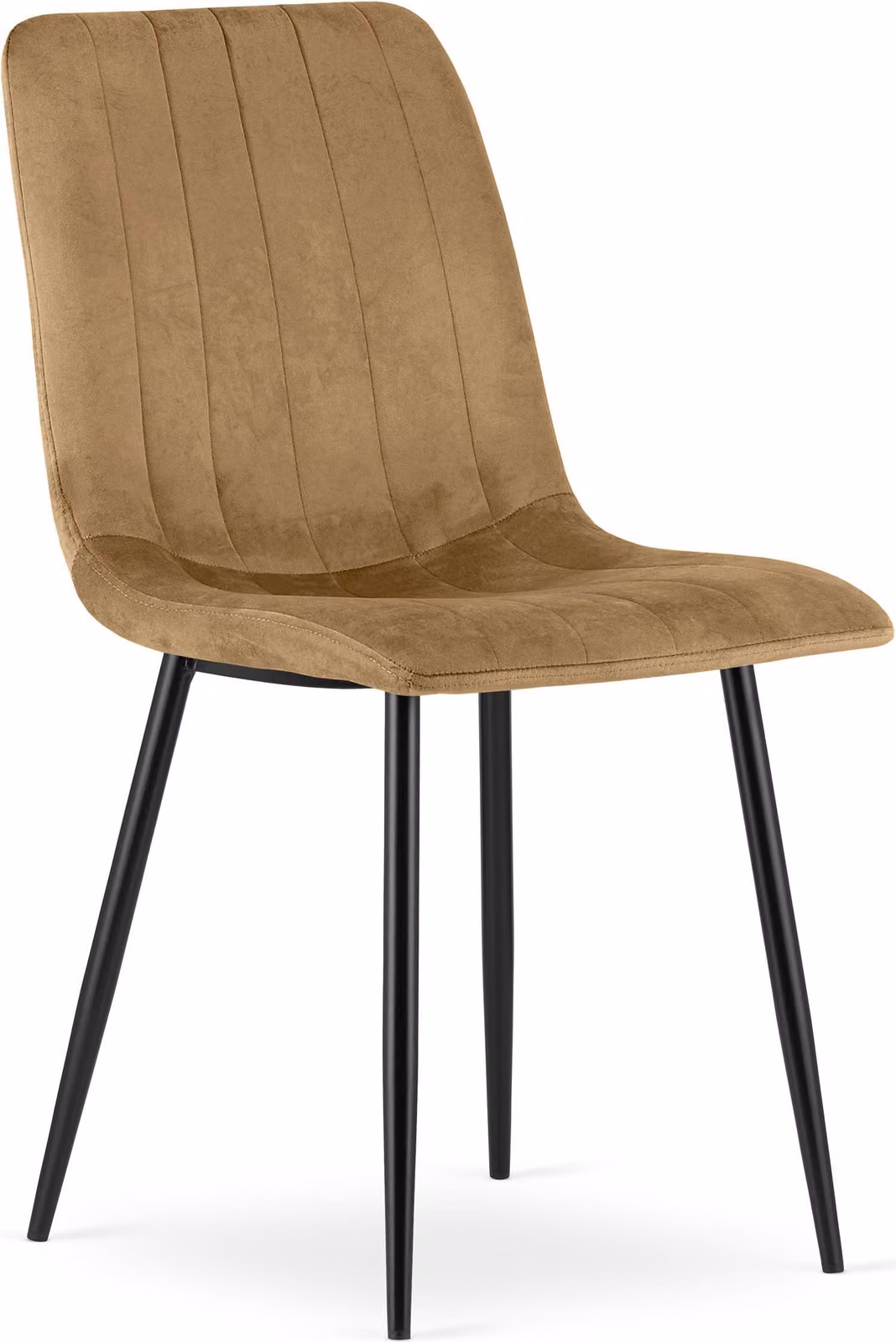 Sedia LAVA - velluto marrone / gambe nere x 1