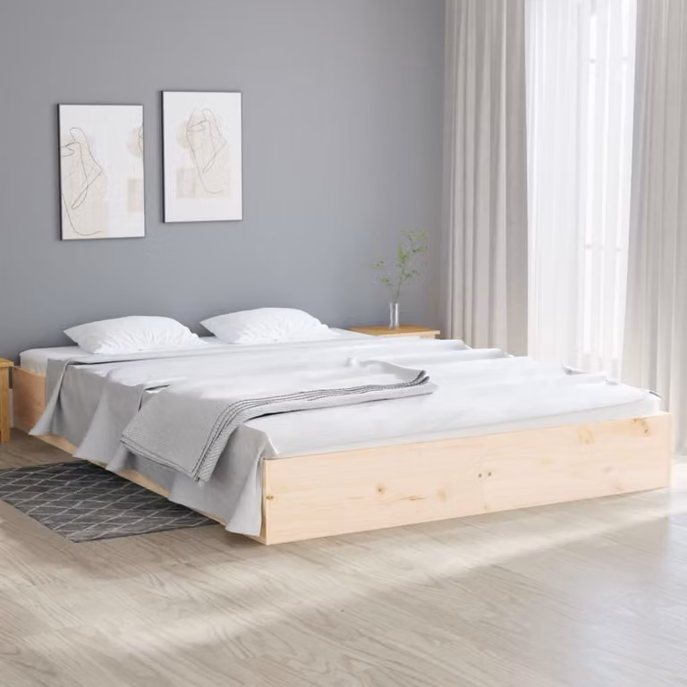 The Living Store Letto in legno massiccio 150x200 cm