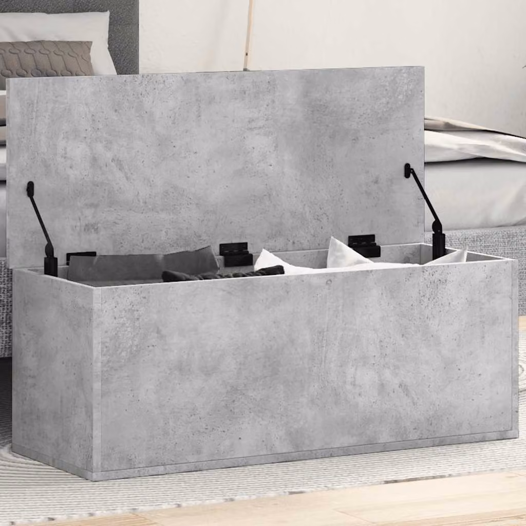 vidaXL Contenitore Portaoggetti Moderno Grigio in MDF L 90 x P 35 x H 35 cm