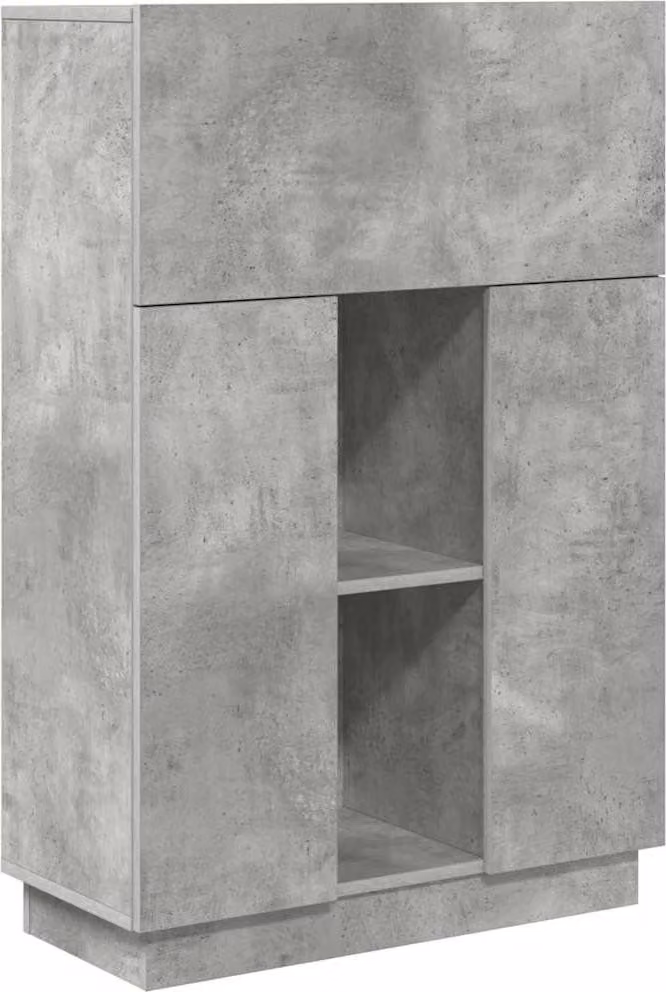 Scrivania con lo scaffale Grigio cemento 71,5 x 31,5 x 106,5 cm