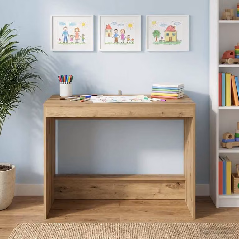 Scrivania moderna vidaXL in legno ingegnerizzato e MDF color rovere marrone