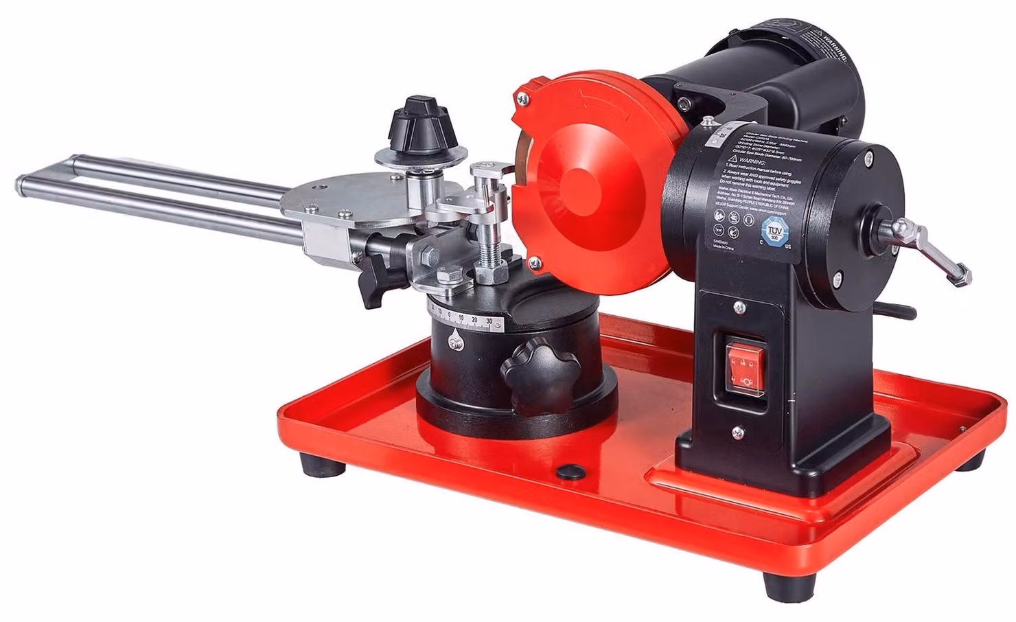 Affilatrice per lame di sega circolare, macchina affilatrice angolare rotativa da 370W e 2890 RPM, con mola abrasiva da 125mm e 6 supporti per lame di sega - Adatta a lame di sega circolare da 80mm a 700mm