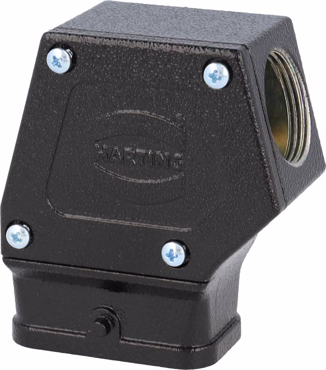 HARTING Han Q Alloggiamento con raccordo a pressare in PE, uscita cavo laterale 1xM25, per 1 staffa (nella parte inferiore) Vite