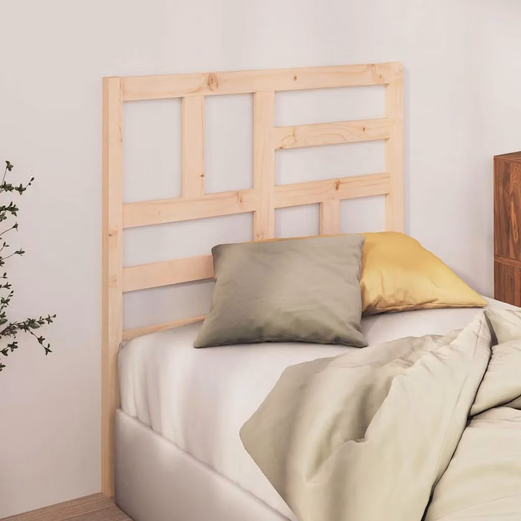 Testiera per letto vidaXL in legno massello di pino non trattato, L 96 x P 4 x H 104 cm