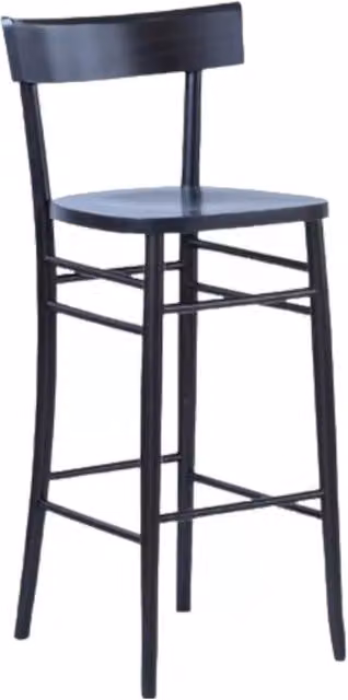 Sgabello in legno laccato nero con seduta in faggio Mobili 2G L/P/H: 47 x 47 x 106 cm – 2