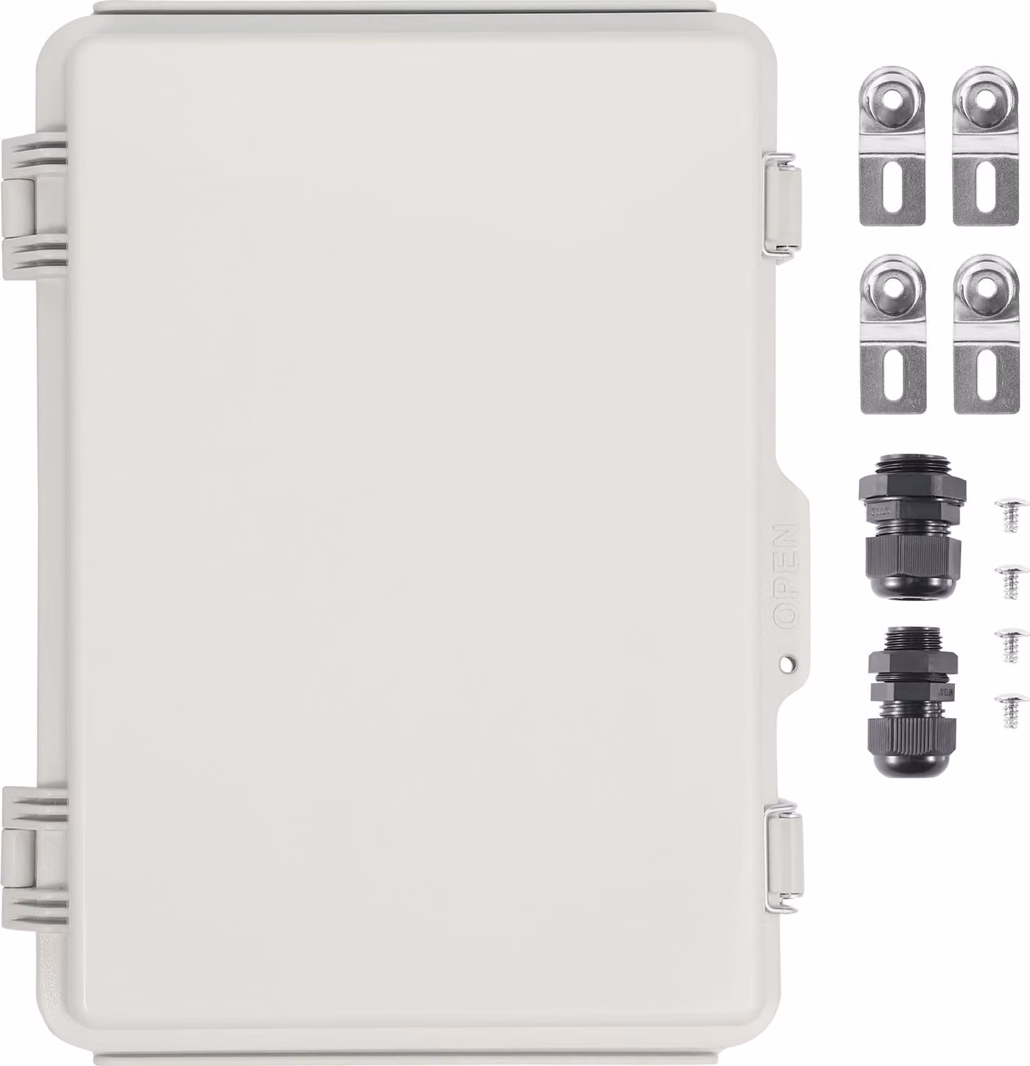 SucceBuy Scatola di derivazione elettrica per esterni, 16,93 x 12,99 x 7,09 pollici, involucro in plastica ABS con coperchio a cerniera e chiusura in acciaio inox, IP67 impermeabile e antipolvere per progetti elettrici all'aperto
