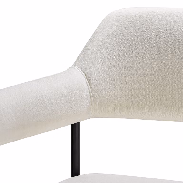 Set di 6 sedie moderne TecTake GmbH in tessuto bianco e nero con struttura in metallo e plastica per soggiorno, cucina o ufficio domestico