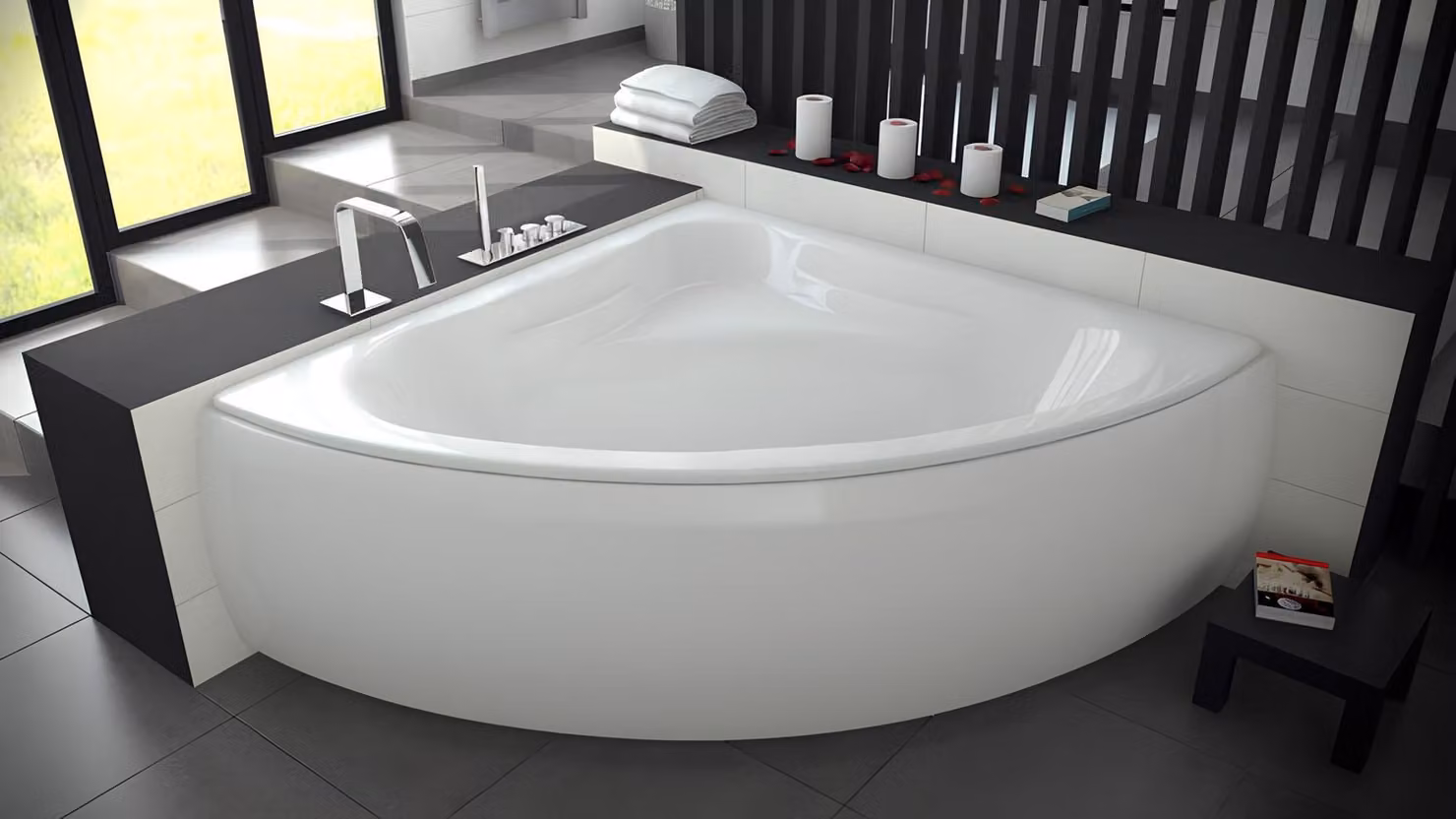 Badewanne Wanne Eck Design Eckbadewanne Schürze Ablauf Silikon Rechts Links