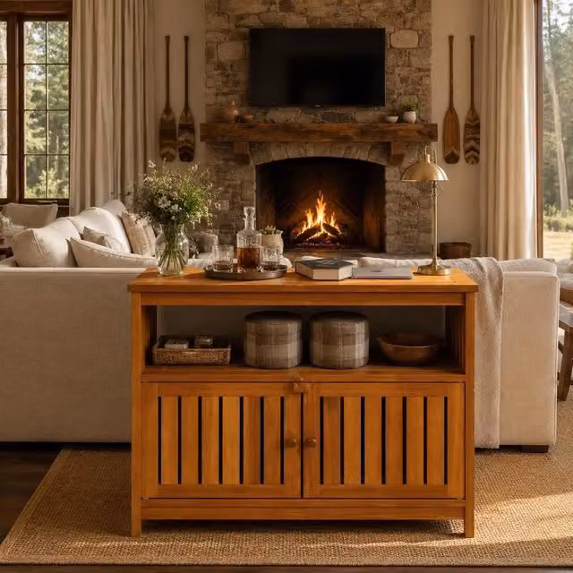 Garden Console Table 80x35x75 Cm Solid Acacia Wood