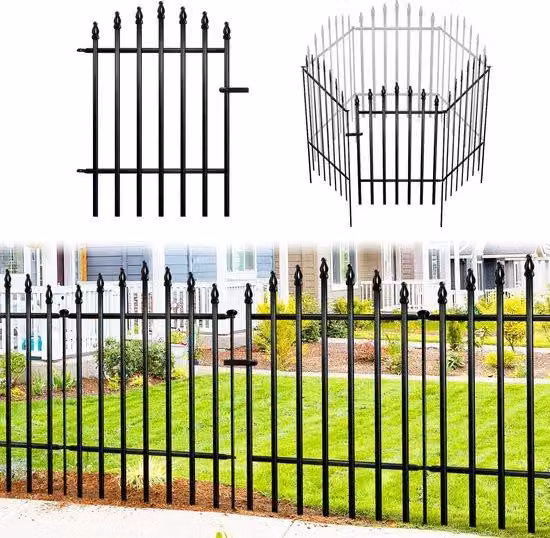 Sistema di recinzione da giardino - Barriera anti-animali in acciaio inossidabile con cancello - 81 cm (A) x 60 cm (L)