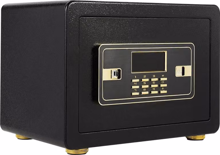 Cassaforte Tresor - Cassaforte digitale da incasso 22 l - Resistente al fuoco e all'acqua - Serratura elettronica a combinazione - Per casa e ufficio - Nero
