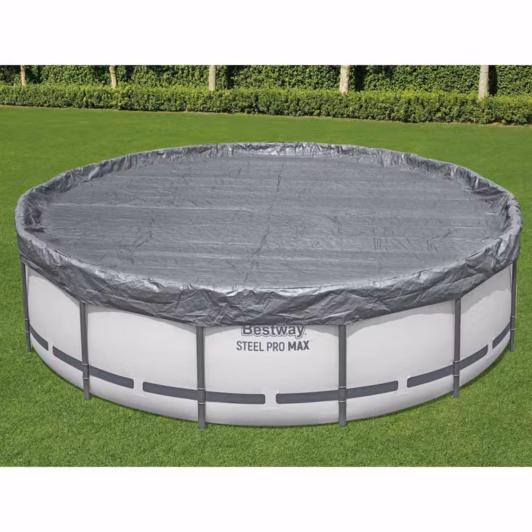 Copertura per piscina Bestway rotonda in poliestere grigio, Ø 4,57 m