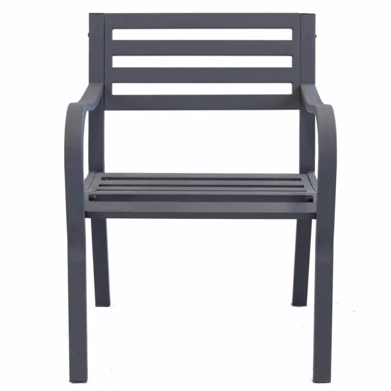 Poltrona Chloe Cosma moderna in metallo laccato per giardino e balcone, disponibile nei colori antracite, bianco e grigio, H: 85 cm, L: 60 cm, P: 80 cm – 2