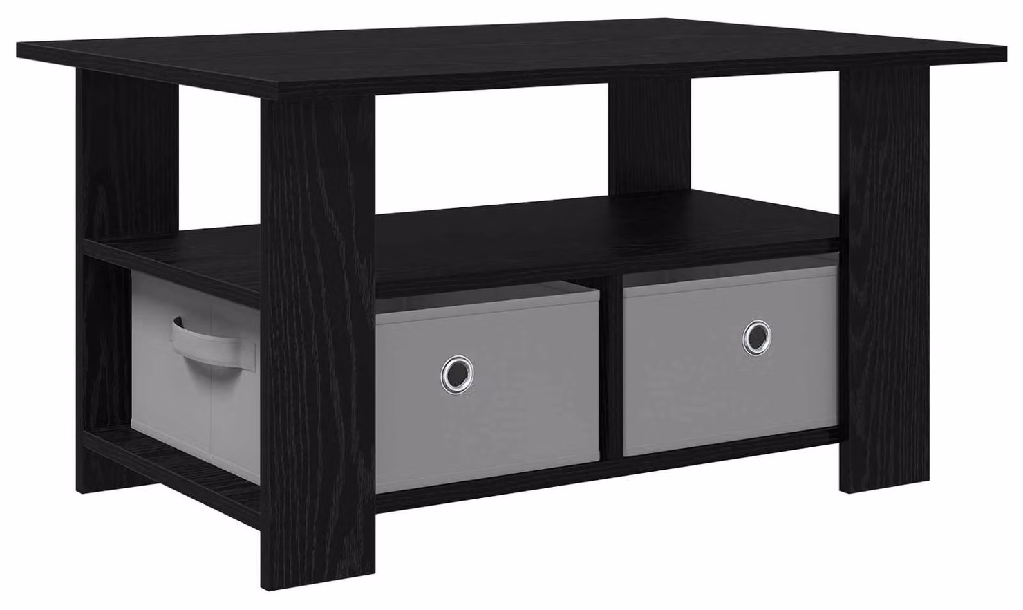 Tavolino da salotto con cassetto Rovere Nero 77 x 55 x 42 cm