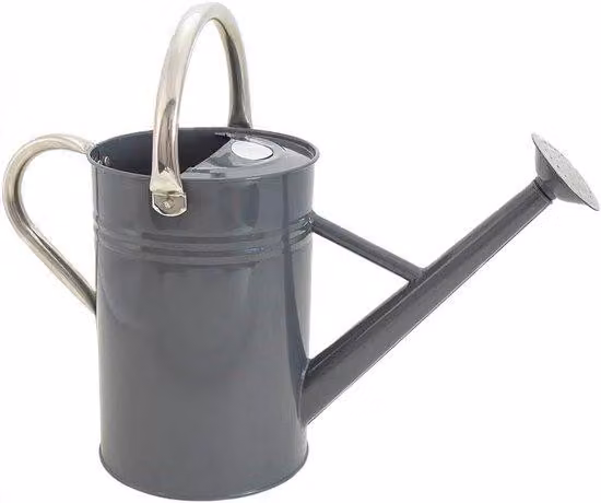 Classica vasca da giardino in acciaio inossidabile grigio da 45 litri.