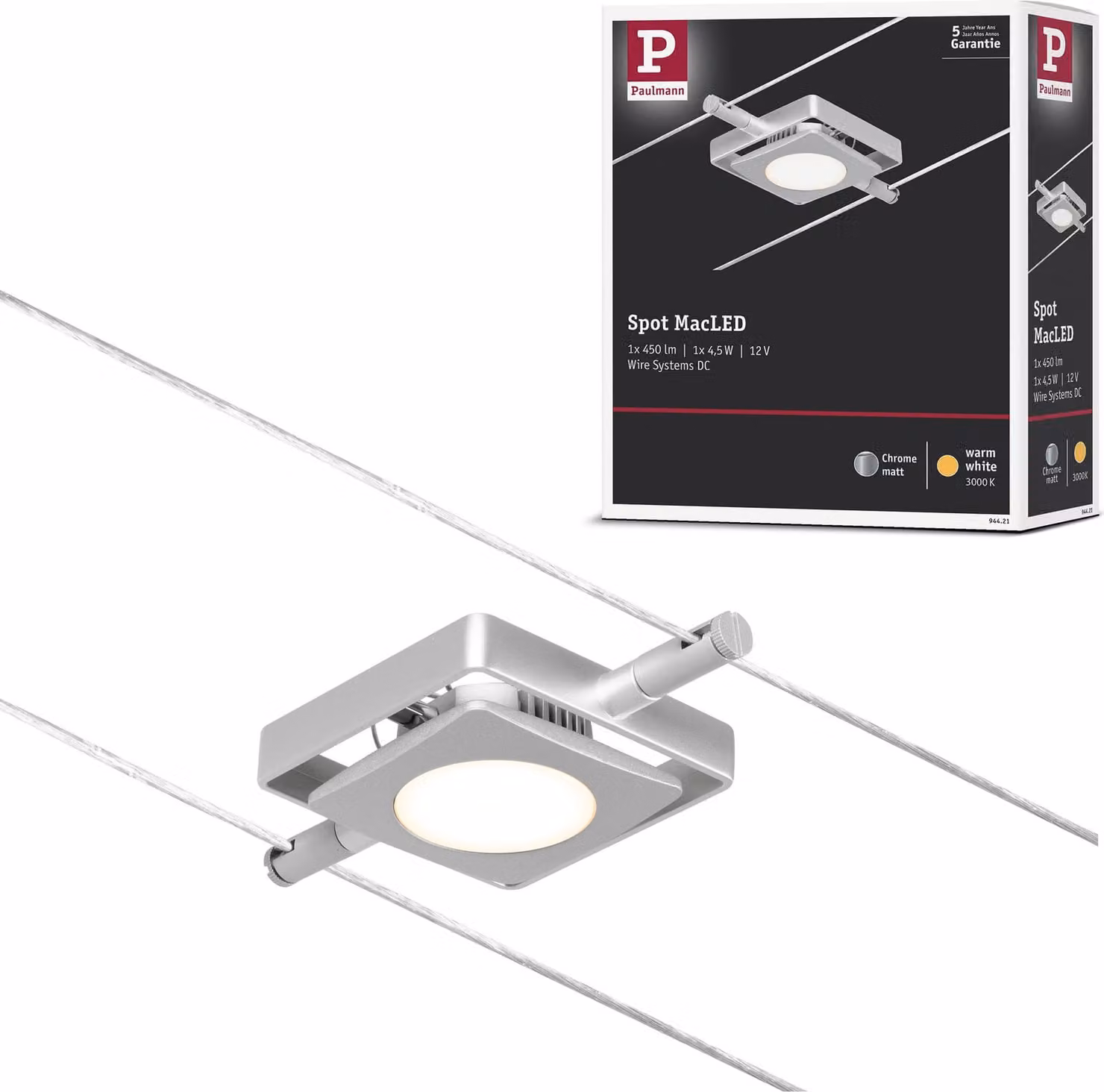 Paulmann CorDuo Sistema di cavi LED MacLED Faretto singolo