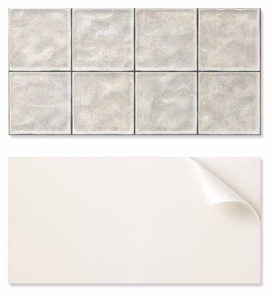 Pannello in vinile autoadesivo con stampa, ideale per bagni, dimensioni 100 x 50 cm, con texture simile alle piastrelle in Vetroceramica