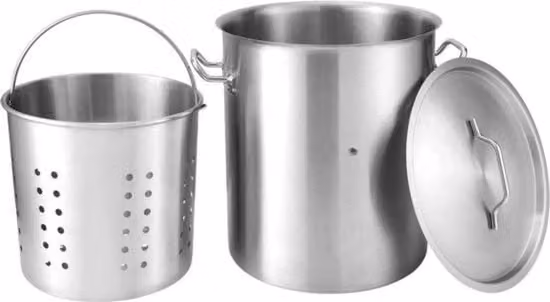 Pentola da Cucina in Acciaio Inossidabile 39,7 L - Cestino per la Spesa - Adatta per Induzione