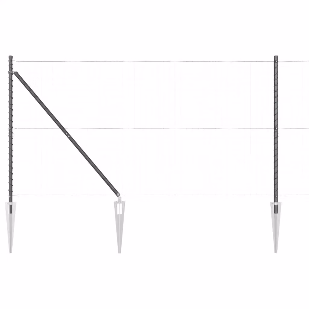 Set di 52 pali per recinzione con picchetto a terra vidaXL in acciaio zincato, Grigio, L/P/H: 3,2 x 3,2 x 185 cm – 2