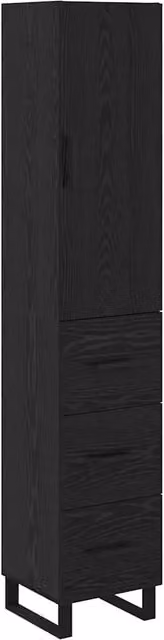 Credenza Buffet da pranzo moderna in legno multistrato Rovere e Nero L/P/H: 34,5 x 34 x 180 cm – 1