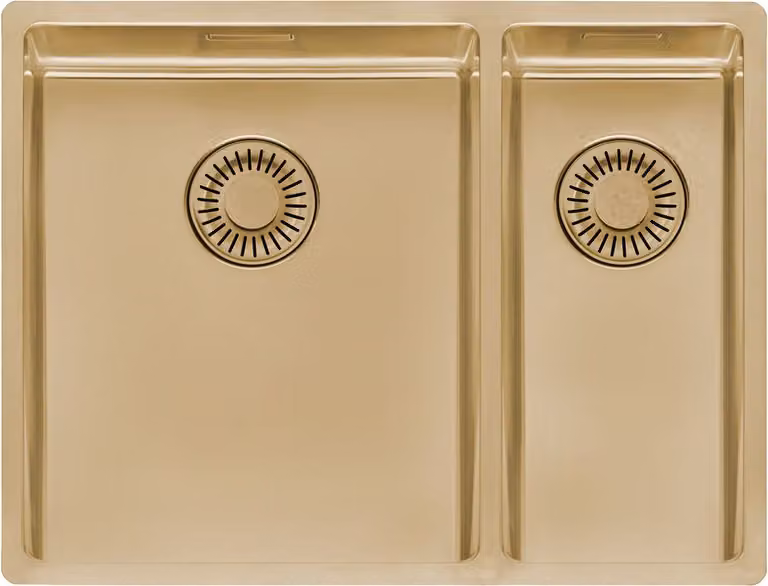 REGINOX R39229 Lavello NEW YORK 34x40+18x40 Comfort Gold II, adatto a basi di almeno 60 cm di larghezza / Bordo a filo / Installazione a incasso / Sottotop