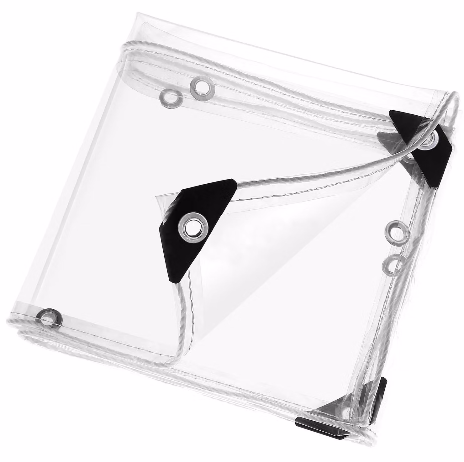 Telo in PVC trasparente impermeabile, dimensioni 2x2 metri, con occhielli