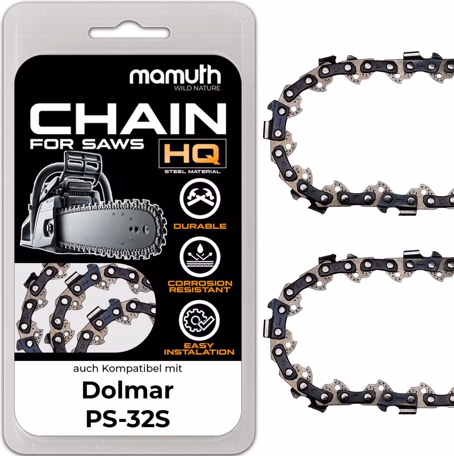 2 catene per motosega 35 cm 1,1 mm 3/8" 52 TG per Dolmar PS-32S