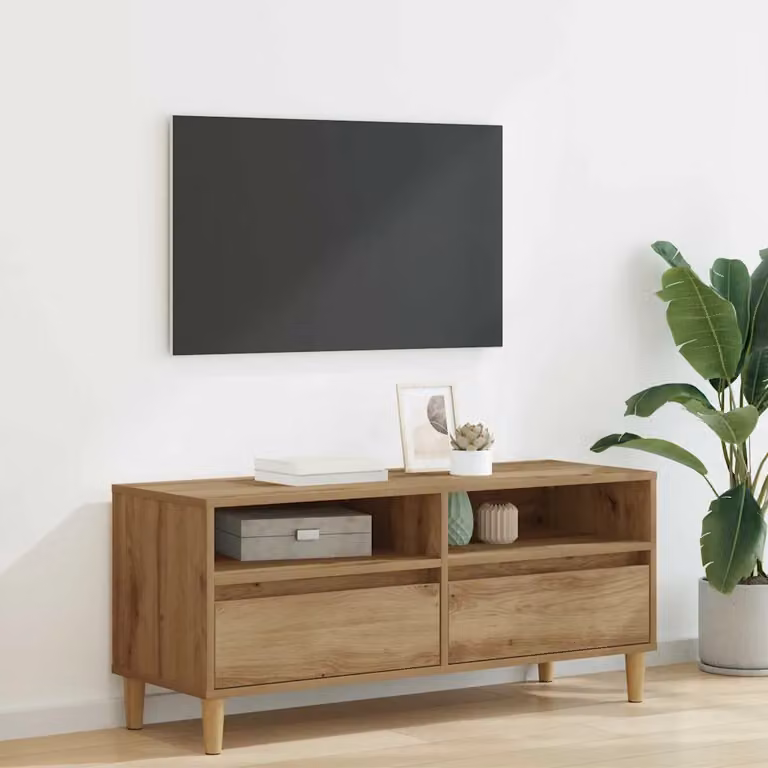 Mobile TV vidaXL in stile rustico color rovere, L 100 x P 34,5 x H 44,5 cm