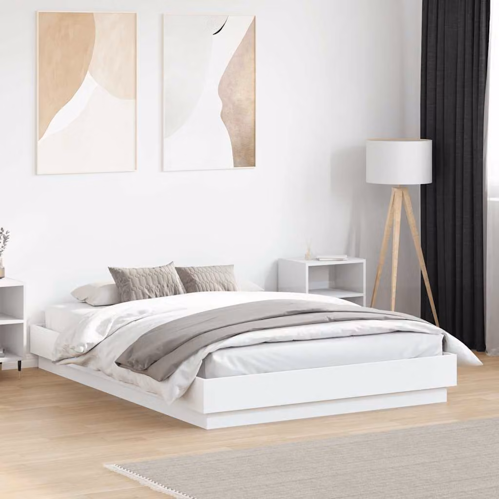 vidaXL Giroletto Bianco in Legno con Doghe Rigide L/P: 120 x 200 cm – 1