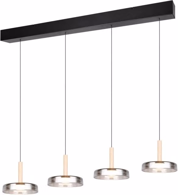 Lampada sospesa CELESTE Trio nera 4 vetri LED 3000K