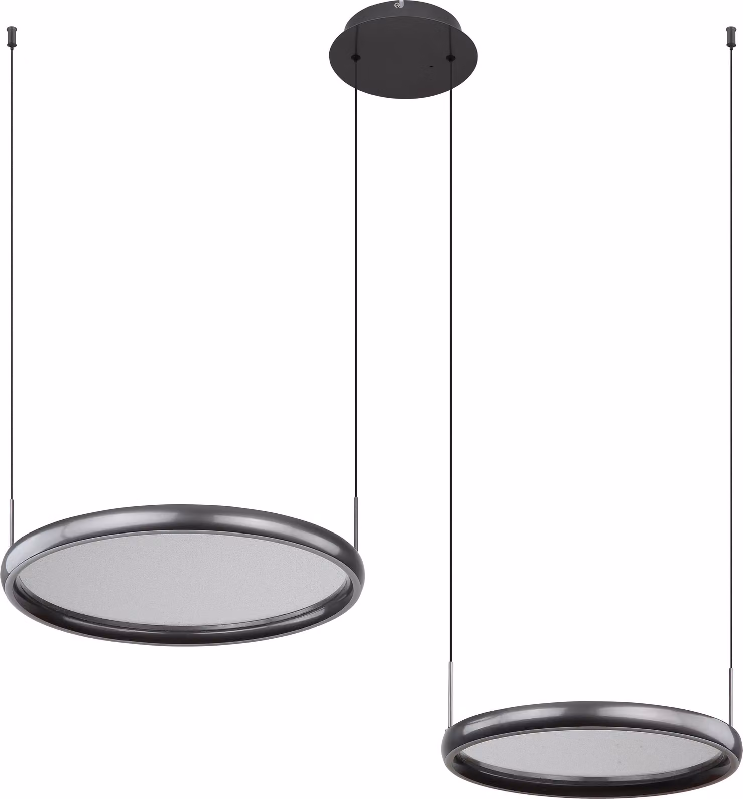 Lampada a sospensione a LED, nera, dimmerabile, telecomando, H 150 cm