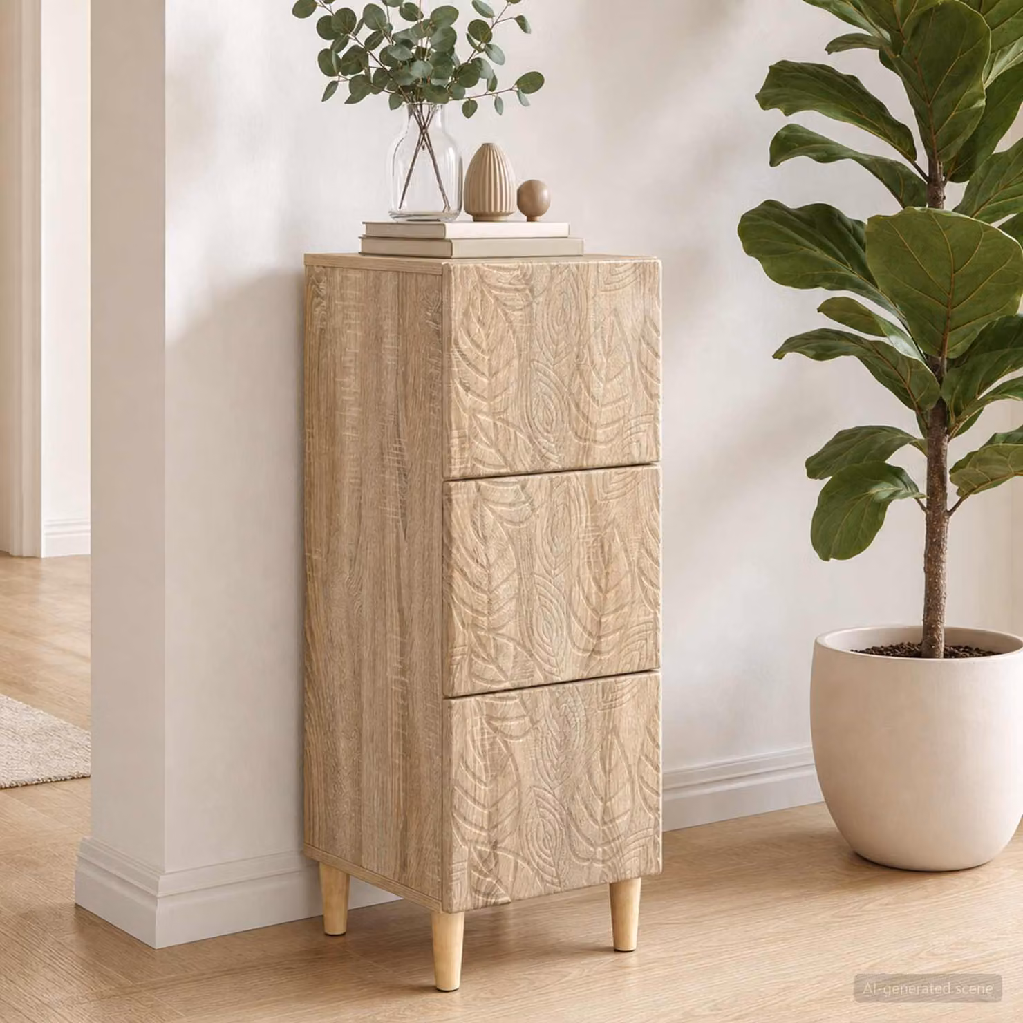 Carrello mobile con cassetti vidaXL in Rovere Sonoma marrone L: 33 cm, P: 34,5 cm, H: 90 cm