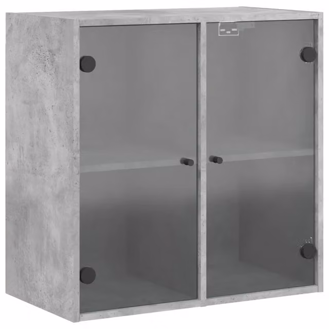 Armadio da parete di design versatile contenitore 68 x 37 x 68 cm in legno grigio cemento 02_0049334