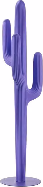 Appendiabiti Saguaro Qeeboo in polietilene viola opaco con ganci distribuiti