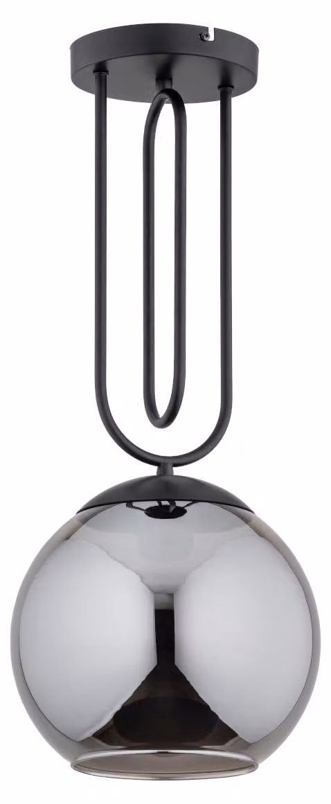 Lampada a sospensione RITA nero fumé 1xE27x15W vetro, dimensioni: 60x25x25 cm, IP20 Alfa